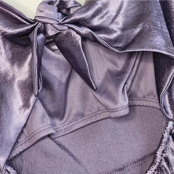 Wild Fable dress ladies shiny metallic purple mini dress - Picture 6 of 7